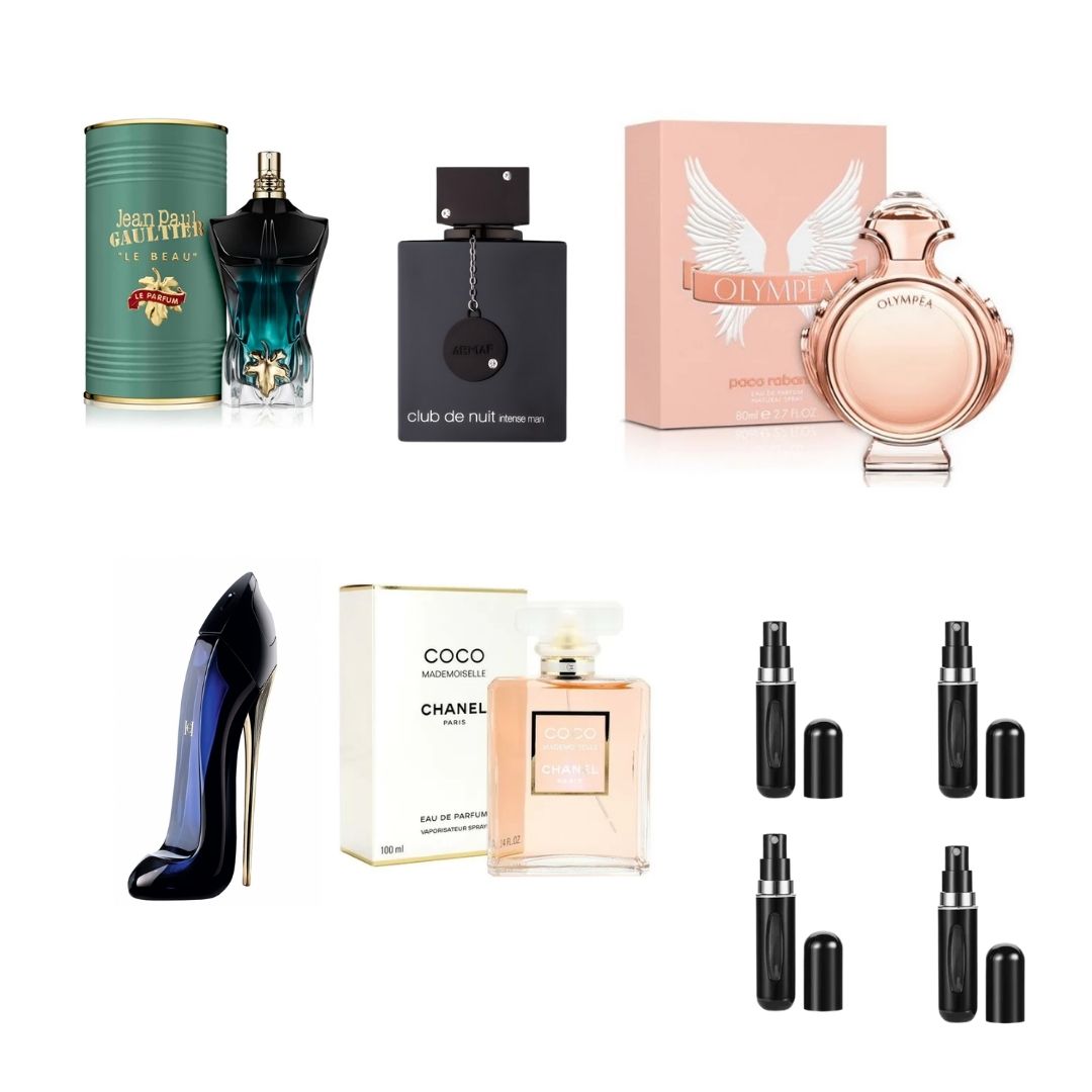 COMBO DE 5 PERFUMES + 4 PERFUMEROS ADVAN